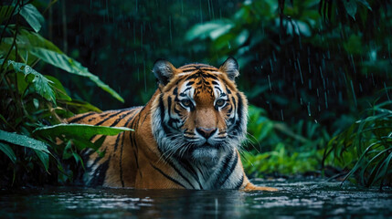 Wildlife photo of a sumateran tiger in the jungle