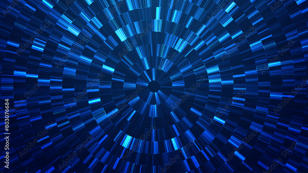 Aufkleber Futuristic Blueprint of Life DNA Sequence Test Visualization in the Realm of Technology. Journey into Genetics Dynamic DNA Sequence Test Vector Illustration for Science. Tech Blue Bg.