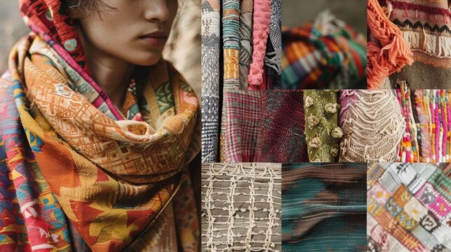 A collage of images showcasing the brands efforts to support and collaborate with artisans and small communities promoting ethical fashion and fair trade practices..