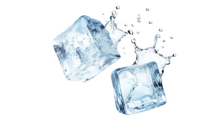 Obraz premium ice cubes isolated on white background. Transparent background or PNG file. 