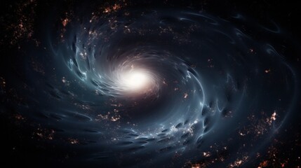 A spiral galaxy, isolated black background