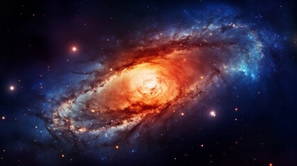 A spiral galaxy, isolated black background