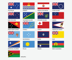 Australian all country flag vector
