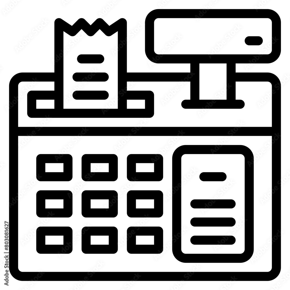 Poster cash register or till outline icon