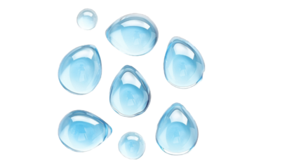 Blue drop. Transparent background or PNG file. 