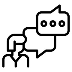 chatbot or chat conversation outline icon