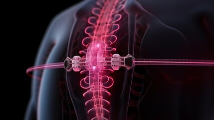 A biocompatible spinal cord implant releasing neurotrophic factors to promote nerve growth and repair, offering a promising avenue for recovery in individuals with spinal cord injuries.