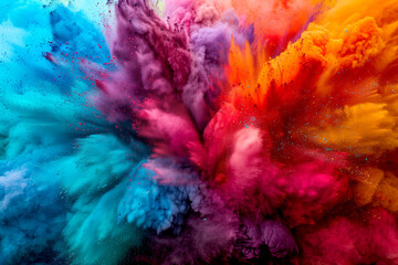 A colorful explosion of smoke and fire