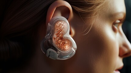 A bioengineered ear grown from a patient's own cells, restoring hearing and balance to those affected by auditory disorders. - obrazy, fototapety, plakaty