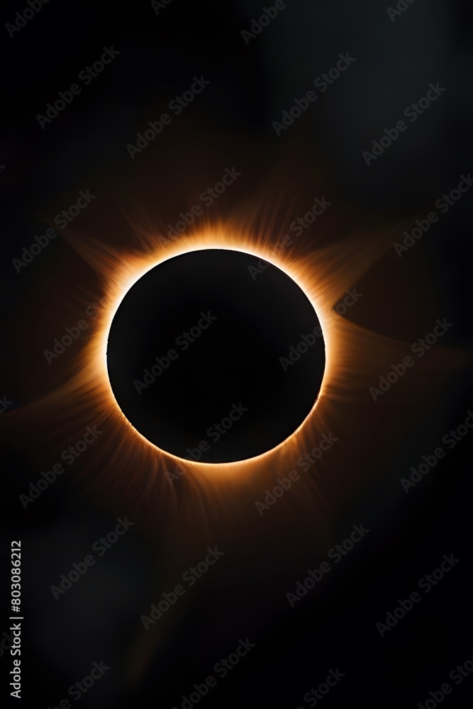 Poster solar eclipse in space with stars and nebula. vector illustration generated by ai
