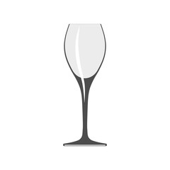 Vector sign of glass of wine isolated on white background