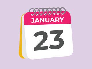january 23 calendar reminder. 23 january daily calendar icon template. Calendar 23 january icon Design template. Vector illustration

