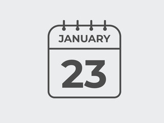 january 23 calendar reminder. 23 january daily calendar icon template. Calendar 23 january icon Design template. Vector illustration
