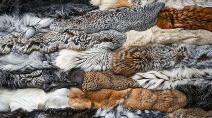 Assorted Fur Textures. A Mosaic of Natural Hues and Patterns