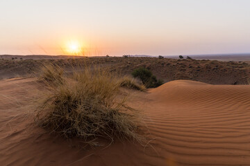 Sunset in the Namib desert, Namibia