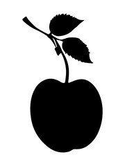 plum vector image silhouette, plum illustration, plum sign