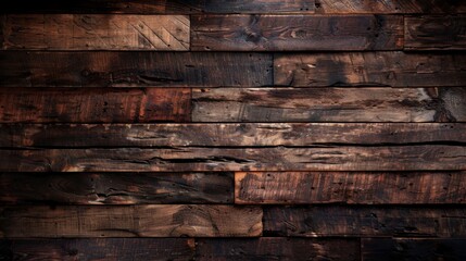 Rustic Dark Brown Wood Planks Texture Background