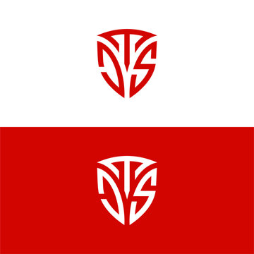 TJS Shield Lettermark Logo Vecttor.