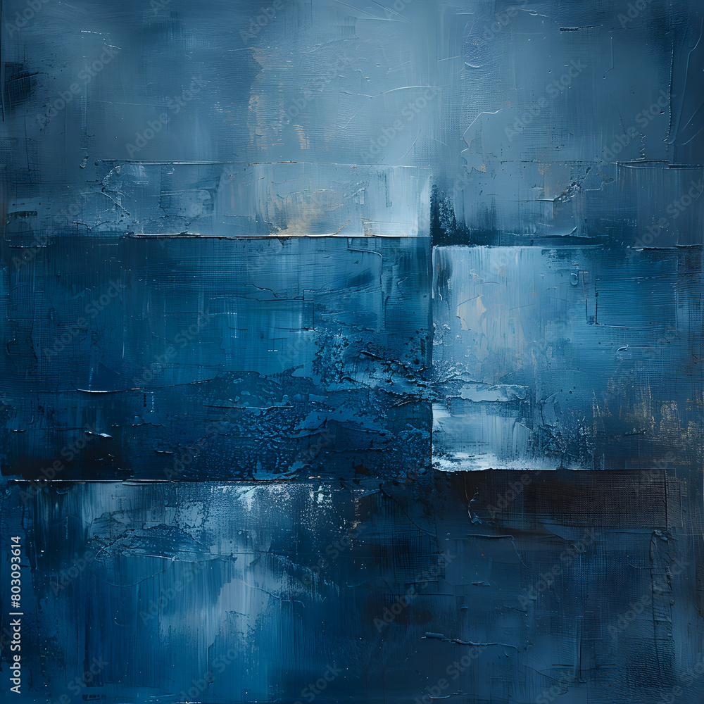 Poster innovative expression: abstract art with floating shapes