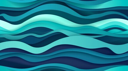 Fototapeta premium Abstract Blue Wavy Layers Background Design