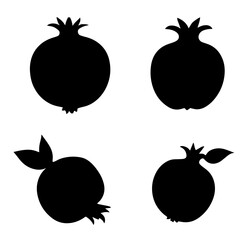 set of pomegranate vector image, illustration of pomegranate