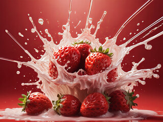 Strawberry Splash in Milk