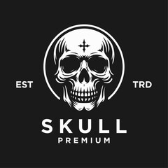 skull icon logo template illustration design