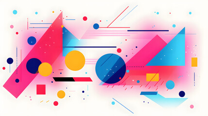 Obraz premium Digital abstract color block geometric pattern graphic poster background