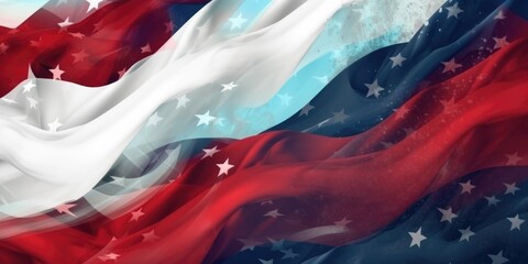 July 4th is Independence Day of the United States of America. Banner. Generative AI