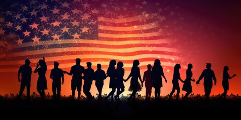 Fototapeta premium July 4th is Independence Day of the United States of America.