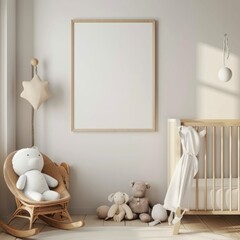Serene Nursery Room with Crib and Chair in Natural Light