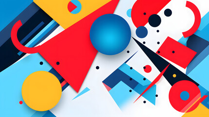 Digital abstract color block geometric pattern graphic poster background