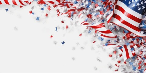 July 4th is Independence Day of the United States of America. Banner for text. 