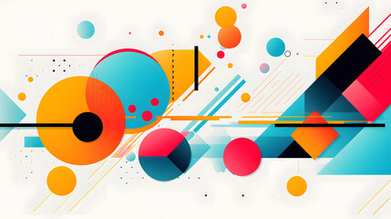 Obraz premium Digital abstract color block geometric pattern graphic poster background