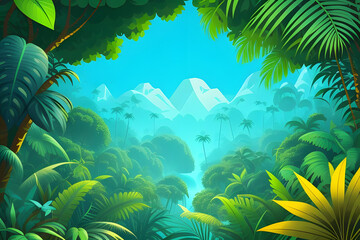 Fototapeta na wymiar tropical jungle background