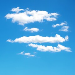 Beautiful square background of a clear blue sky with some white clouds