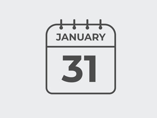 january 31 calendar reminder. 31 january daily calendar icon template. Calendar 31 january icon Design template. Vector illustration
