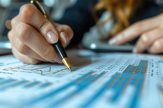 A group of accountants reviewing financial statements and preparing reports, their attention to detail and expertise ensuring accuracy and compliance