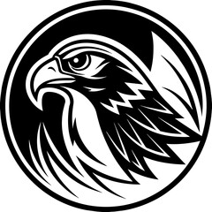 A eagle head tattoo logo icon vector illustration.