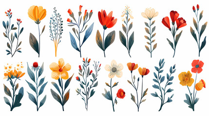 Obraz premium ในภาพประกอบดอกไม้ในฤดูใบไม้ผลิ ดอกทิวลิปพลิ้วไหวตามสายลมอ่อนโยน แบ่งท้องฟ้าร่วมกับผีเสื้อ