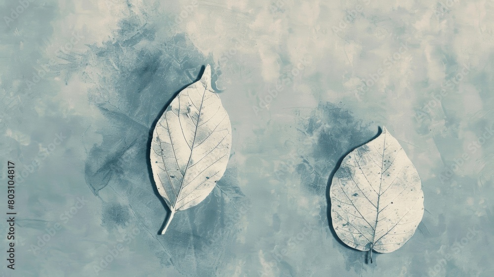 Poster a minimalist illustration of a single leaf with a play on negative space to create a striking contra