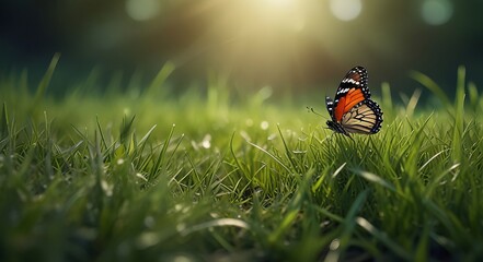 butterfly on grass