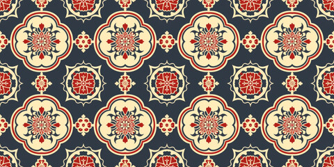 Japanese Floral Clouds Seamless Pattern:  A traditional Japanese pattern 