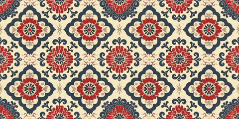 Japanese Floral Clouds Seamless Pattern:  A traditional Japanese pattern 