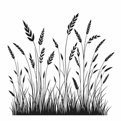 grass silhouette vector illustration white background
