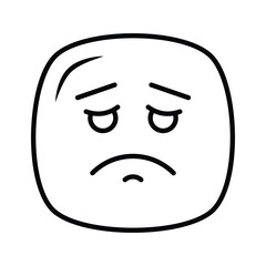 Get your hands on perfectly designed sad emoji icon, customizable vector