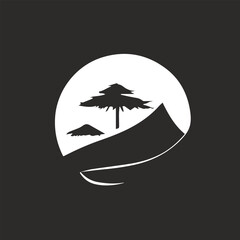 Simple vector silhouette design of natural scenery