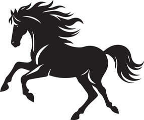 Horse silhouette animal set  on white background. Black horses graphic element vector illustration. High Resolution JPG, EPS 10 included.
