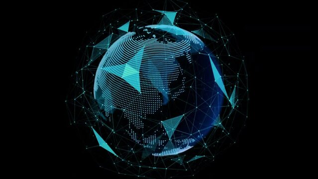 3D Earth Hologram with Plexus Network