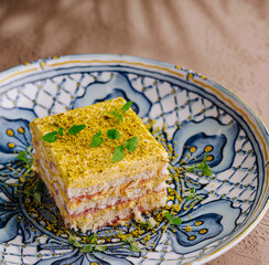 Persian love cake on decorative plate